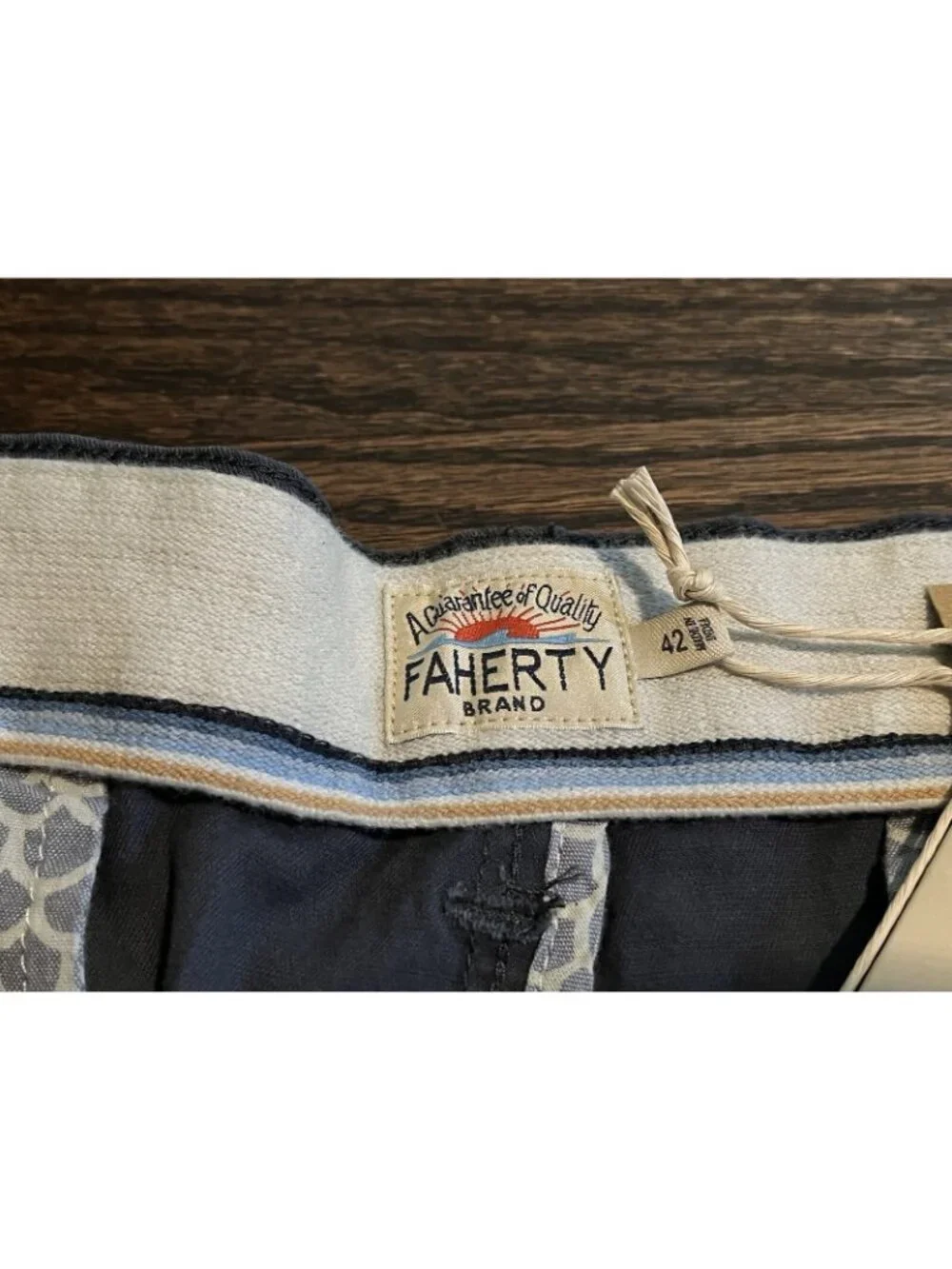 NWT Faherty Men’s Island Life 8” Shorts Navy Blue Organic Cotton Size 42 $118